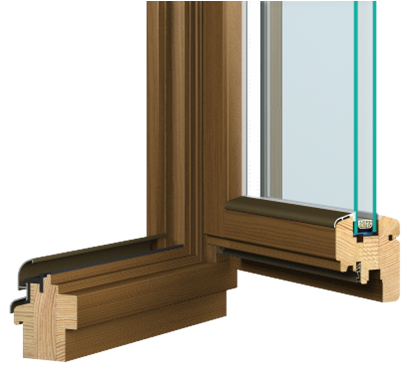 wooden window's profile